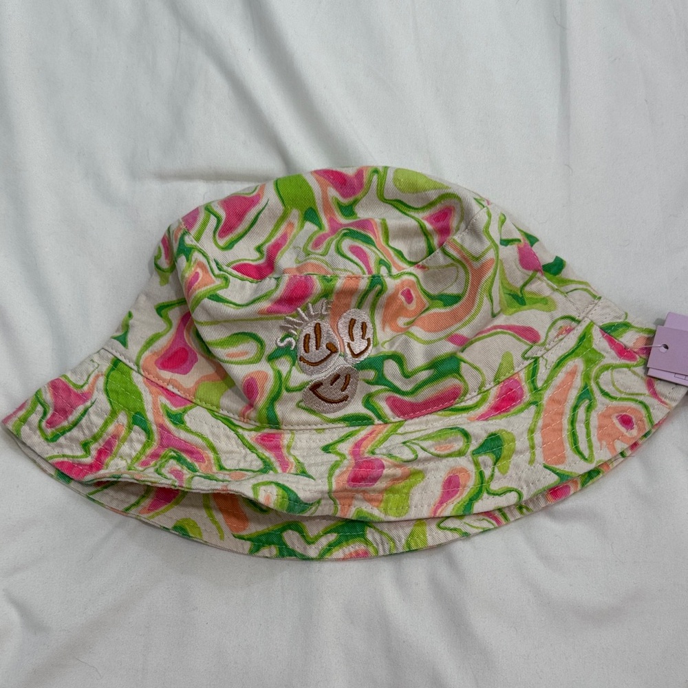 wild fable Multicolor Swirl Bucket Hat with Smiley Embroidery